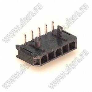 3000WR-05P (Micro-Fit 3.0™ MOLEX 043650-0500) вилка на плату однорядная угловая шаг 3,0 мм; 5 конт.; шаг 3,0мм; 5-конт.