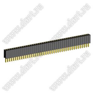 2206SA-43G-46 (PBS1.27-43, DS1065-01-1x43) гнездо однорядное прямое; P=1,27мм; H=4,6мм; 43-конт.