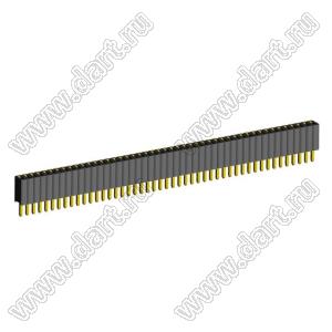 2206SA-48G-46 (PBS1.27-48, DS1065-01-1x48) гнездо однорядное прямое; P=1,27мм; H=4,6мм; 48-конт.