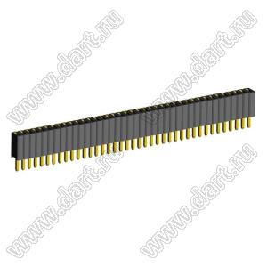 2206SA-40G-46 (PBS1.27-40, DS1065-01-1x40) гнездо однорядное прямое; P=1,27мм; H=4,6мм; 40-конт.