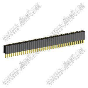 2206SA-41G-46 (PBS1.27-41, DS1065-01-1x41) гнездо однорядное прямое; P=1,27мм; H=4,6мм; 41-конт.