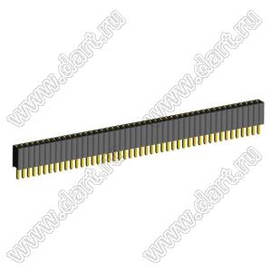 2206SA-47G-46 (PBS1.27-47, DS1065-01-1x47) гнездо однорядное прямое; P=1,27мм; H=4,6мм; 47-конт.