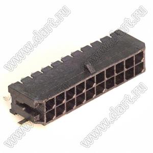 3000WR-S-2X10P (Micro-Fit 3.0™ MOLEX 043045-2009, MF30-SHE1-20) вилка на плату двухрядная угловая SMD; шаг 3,0мм; 2x10-конт.