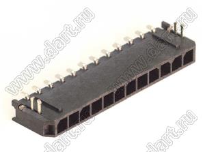 3000WR-S-F-12P (Micro-Fit 3.0™ MOLEX 043650-1209) вилка на плату однорядная угловая SMD с защелками в плату шаг 3,0 мм; 12 конт.; шаг 3,0мм; 12-конт.