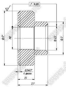 РМНК.436714.301-23 втулка резьбовая развальцовочная (бонка); М2; H=1,5мм; 5,0мм; сталь оцинкованная