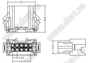 4200HM-L-2xXXP (Mini-Fit Jr.™ MOLEX 39012xx0)