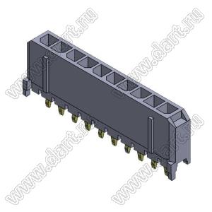 3000WV-10P (Micro-Fit 3.0™ MOLEX 043650-1015) вилка на плату однорядная прямая шаг 3,0 мм; 10 конт.; шаг 3,0мм; 10-конт.