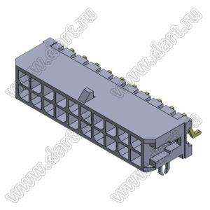 3000WR-S-F-2X10P (Micro-Fit 3.0™ MOLEX 043045-2006) вилка на плату двухрядная угловая SMD с защелками в плату; шаг 3,0мм; 2x10-конт.