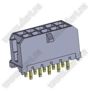 3000WV-2x05P (Micro-Fit 3.0™ MOLEX 043045-1012, 5561S-10) вилка на плату двухрядная прямая; шаг 3,0мм; 2x5-конт.