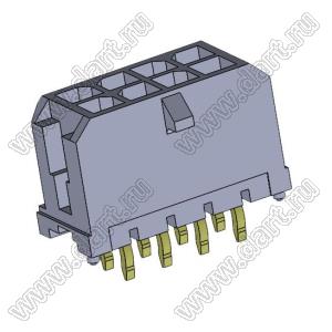 3000WV-2x04P (Micro-Fit 3.0™ MOLEX 043045-0812, 5561S-08) вилка на плату двухрядная прямая; шаг 3,0мм; 2x4-конт.