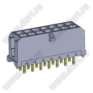 3000WV-2x07P (Micro-Fit 3.0™ MOLEX 043045-1412, 5561S-14) вилка на плату двухрядная прямая; шаг 3,0мм; 2x7-конт.