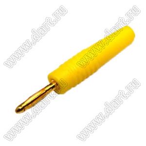 BL-25.205.3 штекер BANANA D=2,0 мм под пайку на провод; желтый