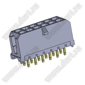 3000WV-2x06P (Micro-Fit 3.0™ MOLEX 043045-1212, 5561S-12) вилка на плату двухрядная прямая; шаг 3,0мм; 2x6-конт.