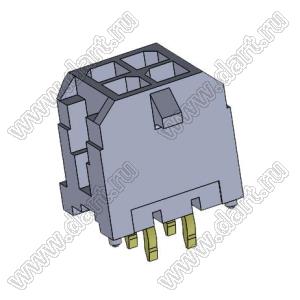 3000WV-2x02P (Micro-Fit 3.0™ MOLEX 043045-0412, 5561S-04) вилка на плату двухрядная прямая; шаг 3,0мм; 2x2-конт.