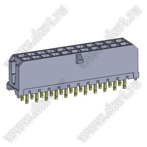 3000WV-2x11P (Micro-Fit 3.0™ MOLEX 043045-2212, 5561S-22) вилка на плату двухрядная прямая; шаг 3,0мм; 2x11-конт.