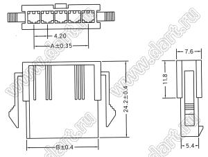 4200HM-03P-1 (5559-1*3Y, Mini-Fit Jr.™ MOLEX 39014030) корпус однорядной вилки на кабель; шаг 4,2мм; 1x3-конт.