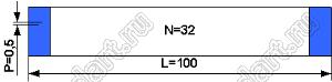 BLFPC P0,5 32PIN 100mm шлейф плоский сверхтонкий FFC/FPC; 32; длина 100мм; контакты на одной поверхности