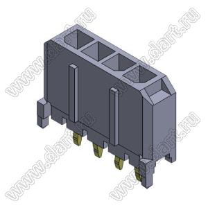 3000WV-04P (Micro-Fit 3.0™ MOLEX 043650-0415) вилка на плату однорядная прямая шаг 3,0 мм; 4 конт.; шаг 3,0мм; 4-конт.