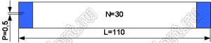 BLFPC P0,5 30PIN 110mm шлейф плоский сверхтонкий FFC/FPC; 30; длина 110мм; контакты на одной поверхности