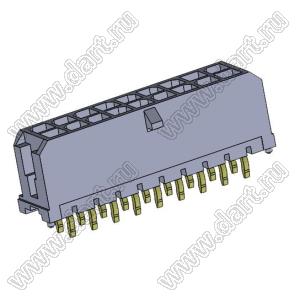 3000WV-2x09P (Micro-Fit 3.0™ MOLEX 043045-1812, 5561S-18) вилка на плату двухрядная прямая; шаг 3,0мм; 2x9-конт.