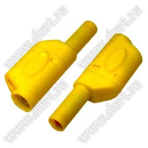BL-25.502.3 изолированный штекер/гнездо BANANA D=4,0 мм под пайку на провод; желтый