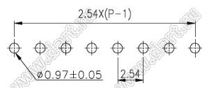 SIP-10-T переключатель типа DIP; 10-позиц.; шаг 2,54мм