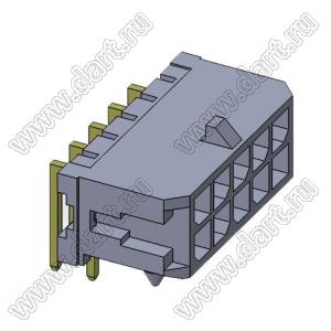 3000WR-2x05P (Micro-Fit 3.0™ MOLEX 043045-1000, MFGK-10, 5561R-10, MF3-10MRA, WW300-R2x5) вилка на плату двухрядная угловая; шаг 3,0мм; 2x5-конт.