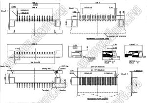 1223-05-03 (AF2K05A*S0T10_Q0Q1) розетка SMD для плоского шлейфа (FPC); шаг 1,0мм; 5-конт.; контакты сверху