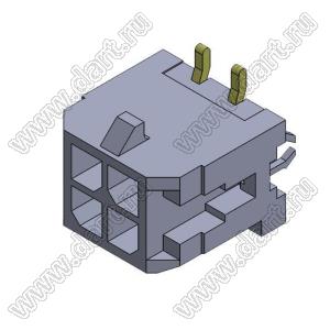 3000WV-S-F-2X02P (Micro-Fit 3.0™ MOLEX 043045-0415) вилка на плату двухрядная прямая SMD с защелками в плату; шаг 3,0мм; 2x2-конт.