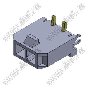 3000WV-S-F-02P (Micro-Fit 3.0™ MOLEX 043650-0221) вилка на плату однорядная прямая SMD с защелками в плату шаг 3,0 мм; 2 конт.; шаг 3,0мм; 2-конт.