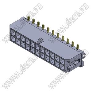 3000WV-S-F-2X11P (Micro-Fit 3.0™ MOLEX 043045-2215) вилка на плату двухрядная прямая SMD с защелками в плату; шаг 3,0мм; 2x11-конт.