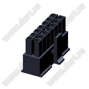 3000HF-2x07P-1 (Micro-Fit 3.0™ MOLEX 043025-1400, MF30-HFD1-14, 5560-14) колодка на кабель (розетка) двухрядная; шаг 3,0мм; 2x7-конт.