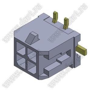 3000WV-S-2X02P (Micro-Fit 3.0™ MOLEX 043045-0418, MF30-SVE1-04) вилка на плату двухрядная прямая SMD; шаг 3,0мм; 2x2-конт.