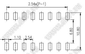 EM-03-T-Q-T/R переключатель типа DIP; 3-позиц.; шаг 2,54мм