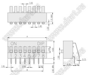 DA-03-R (PPKN030538-1) переключатель типа DIP угловой; 3-позиц.