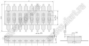 DLR-02 переключатель для поверхностного (SMD) монтажа; 2-позиц.; шаг=2,54мм