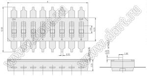 DL-10- переключатель для поверхностного (SMD) монтажа; 10-позиц.; шаг 2,54мм