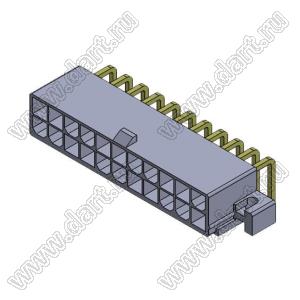 4200WR-L-2X11P (5569R-22, MF-22MRB, MF-2x11 MRB Mini-Fit Jr.™ MOLEX 39291228) вилка на плату угловая двухрядная с крепёжн. ушами; шаг 4,2мм; 2x11-конт.