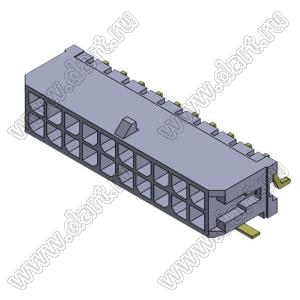 3000WR-S-2X10P (Micro-Fit 3.0™ MOLEX 043045-2009, MF30-SHE1-20) вилка на плату двухрядная угловая SMD; шаг 3,0мм; 2x10-конт.