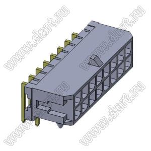 3000WR-2x08P (Micro-Fit 3.0™ MOLEX 043045-1600, MFGK-16, 5561R-16, MF3-16MRA, WW300-R2x8) вилка на плату двухрядная угловая; шаг 3,0мм; 2x8-конт.