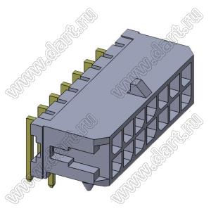 3000WR-2x07P (Micro-Fit 3.0™ MOLEX 043045-1400, MFGK-14, 5561R-14, MF3-14MRA, WW300-R2x7) вилка на плату двухрядная угловая; шаг 3,0мм; 2x7-конт.