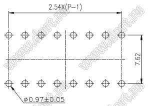 DSR-12 переключатель типа DIP с утопленными токателями; 12-позиц.; шаг=2,54мм