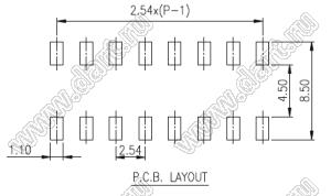 EJR-05-T-Q-T/R переключатель типа DIP; 5-позиц.; шаг 2,54мм