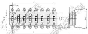 ES-06 переключатель типа DIP; 6-позиц.; шаг 2,54мм