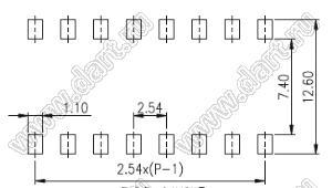 DLR-04 переключатель для поверхностного (SMD) монтажа; 4-позиц.; шаг=2,54мм