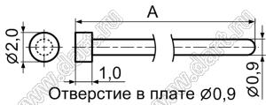 TEST-24 контакт контрольный (тестовый); A=15,0мм; латунь луженая