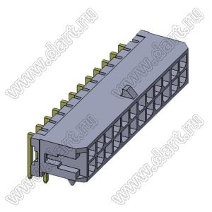 3000WR-2x12P (Micro-Fit 3.0™ MOLEX 043045-2400, MFGK-24, 5561R-24, MF3-24MRA, WW300-R2x12) вилка на плату двухрядная угловая; шаг 3,0мм; 2x12-конт.