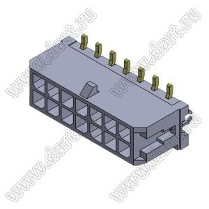 3000WV-S-F-2X07P (Micro-Fit 3.0™ MOLEX 043045-1415) вилка на плату двухрядная прямая SMD с защелками в плату; шаг 3,0мм; 2x7-конт.