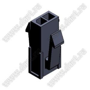 3000HM-2x01P-1 (Micro-Fit 3.0™ MOLEX 43020-0200, MF30-HMD1-02, 5561-02, MMF 2x1 F, MF3-2F, WW300-M2x1) колодка на кабель (вилка) двухрядная с защелками в панель; шаг 3,0мм; P 3,00мм; 2x1-конт.