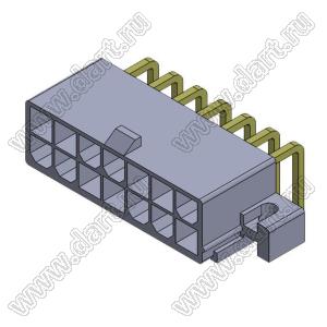 4200WR-L-2X07P (5569R-14, MF-14MRB, MF-2x7 MRB Mini-Fit Jr.™ MOLEX 39291148) вилка на плату угловая двухрядная с крепёжн. ушами; шаг 4,2мм; 2x7-конт.